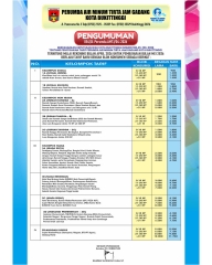 PENGUMUMAN PENYESUAIAN TARIF